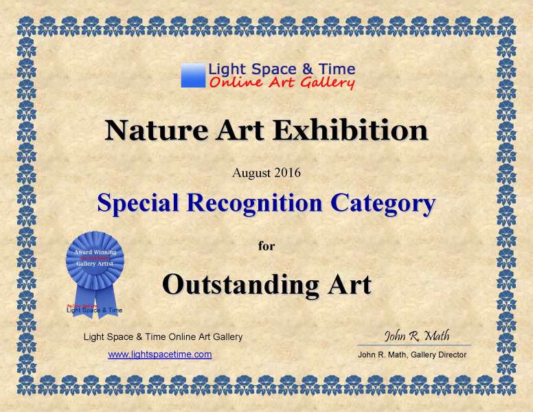 Special Recognition Award for Outstanding art in Nature Exhibition 